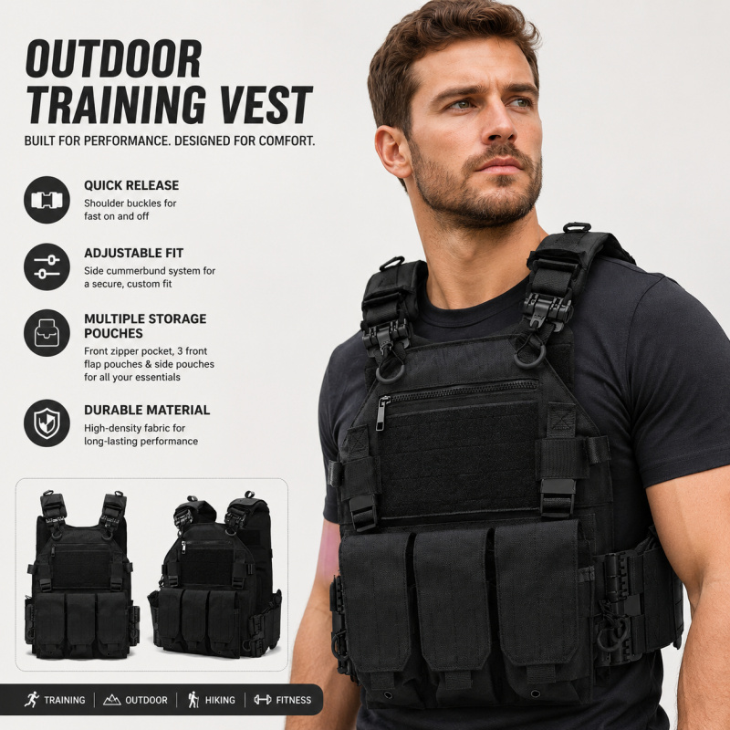 Outdoor Hunting Magazines - Rompi Taktis Polyester dengan Kantong Magazen