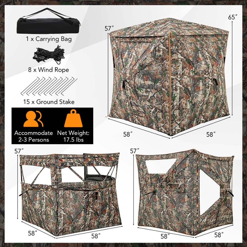 Hunting Outdoors - Tenda Berburu 5-in-1 yang Dapat Dilepas,