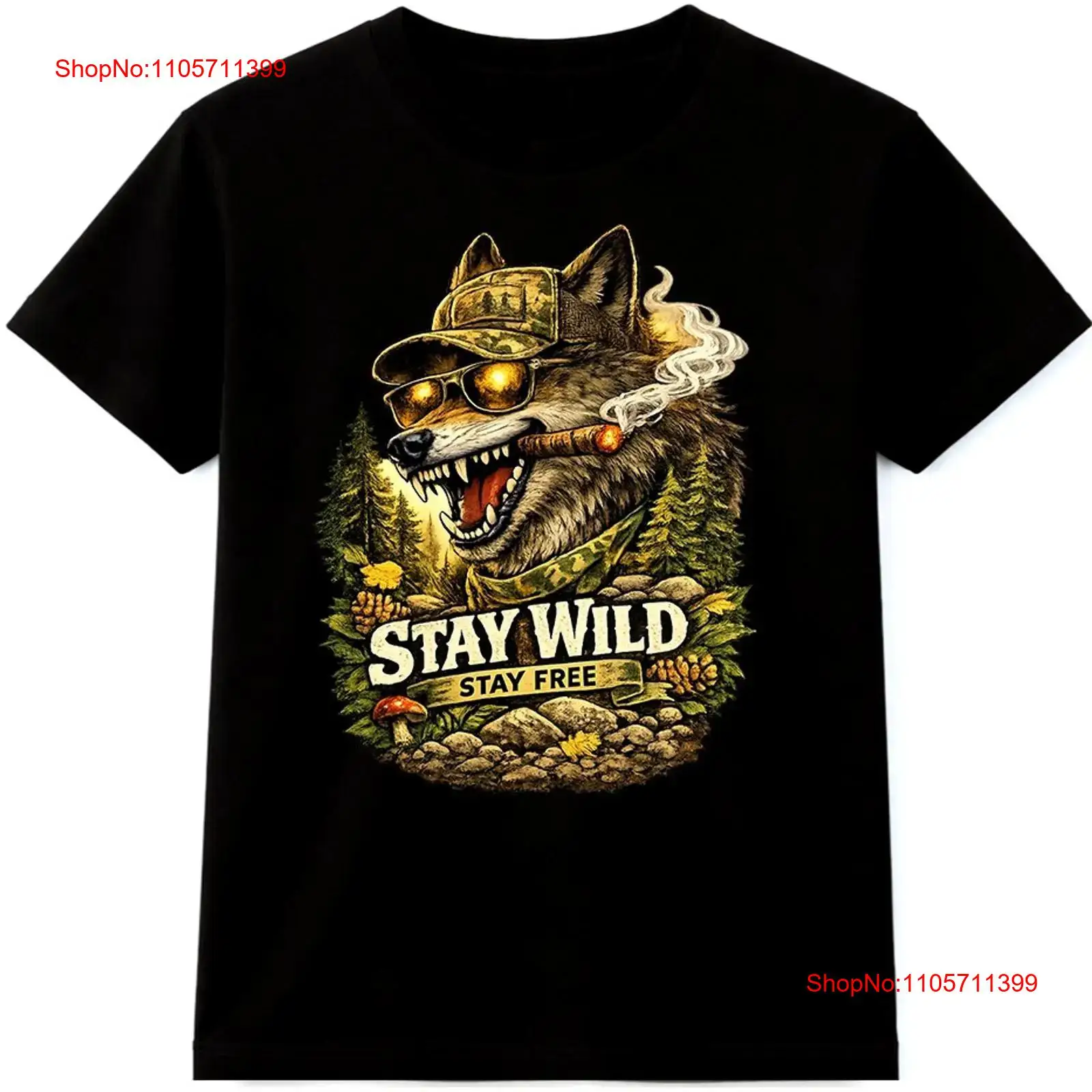 Wildman Hunting & Outdoor Nelspruit - Kaos Wolf T Shirt Stay Wild