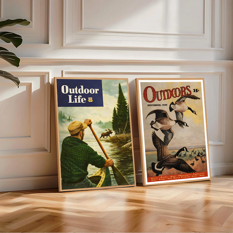 Outdoor Hunting And Fishing Magazines - Poster Majalah Luar Ruangan Amerika Vintage,