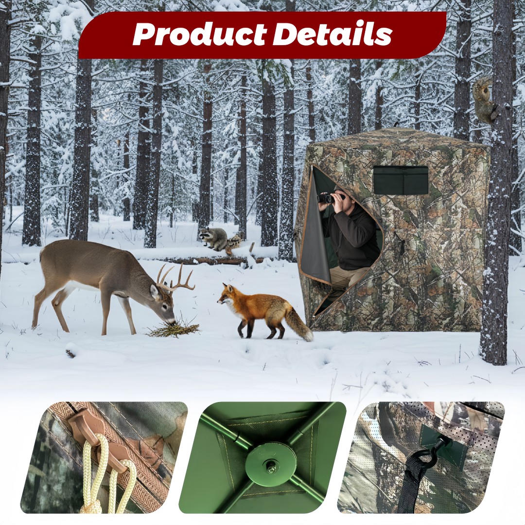 Hunting Outdoors - Tenda Berburu Pop-Up Kamuflase, Mudah Dipasang,